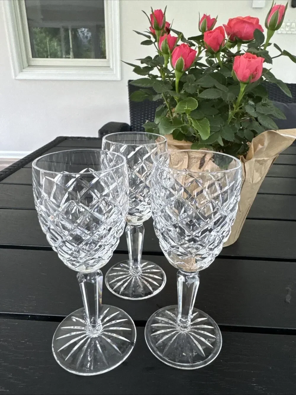 Waterford Crystal COMERAGH 5-1/4” Sherry Small Wine Goblet Glass 4oz ~ 3 Pc Set